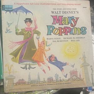 Disney Mary Poppins Illustrated Book and Record - Multicolor